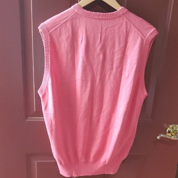 Peter Millar Pink V-Neck Sweater Vest Vintage Silk Cotton And Cashmere - Picture 6 of 8